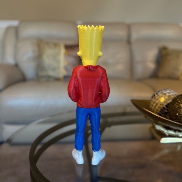 3D Printed. Bart Simpson Red Hoodie Figurine - Picture 3 of 5